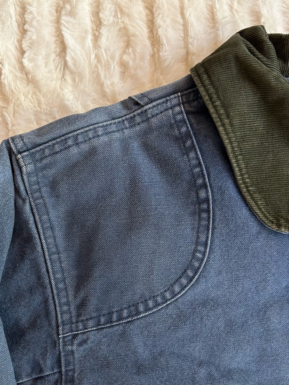 Made in USA LL Bean Vintage Chore Coat Barn Jacket Blue Womens M - Picture 7 of 16